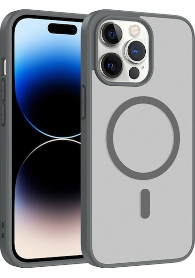 Ardemix Apple iPhone Uyumlu 14 Pro Max Kılıf M-safe Şarj Özellikli Zore Babet Kapak - Siyah