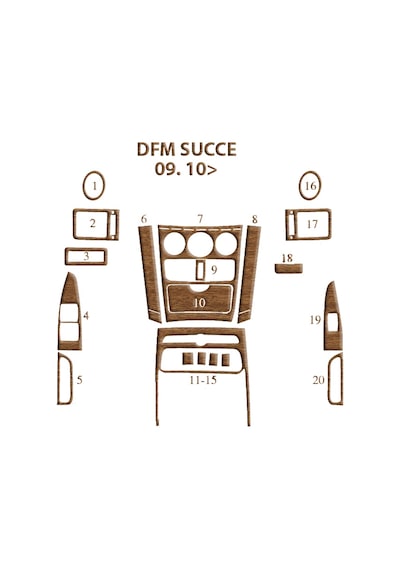Dfm Succe Torpido Kaplama 2010 20 Parça Açık Meşe