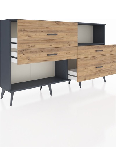 Arges Konsol Tek Raflı 4 Çekmeceli 176x30x99 Antrasit-antrasit/ç Antrasit-antrasit/çam Arges Konsol Tek Raflı 4 Çekmeceli 176x30x99 Antrasit-antrasit/ç Antrasit-antrasit/çam