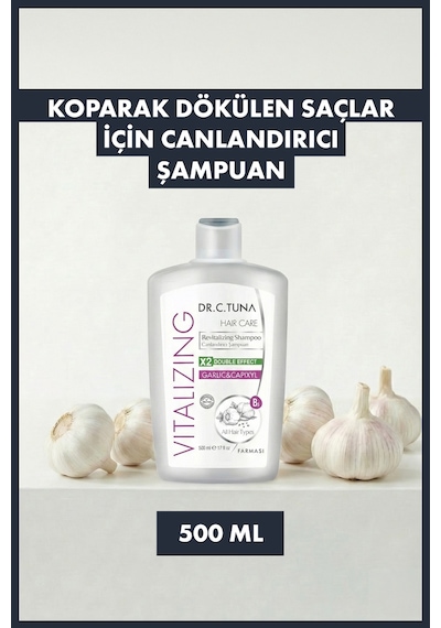 Dr. C. Tuna Vitalizing Sarımsak & Capixyl Koparak Dökülen Saçlar Için Canlandırıcı Şampuan 500 Ml Tüm Saç Tipleri