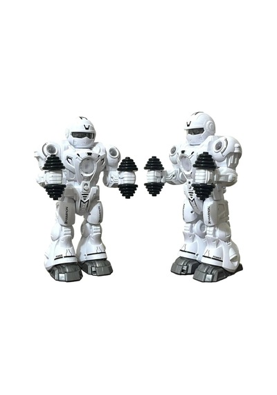Sporcu Robot Işıklı Sesli Ve Hareketli Oyuncak Dambıl Kaldıran Şınav Çeken Robot 24 Cm