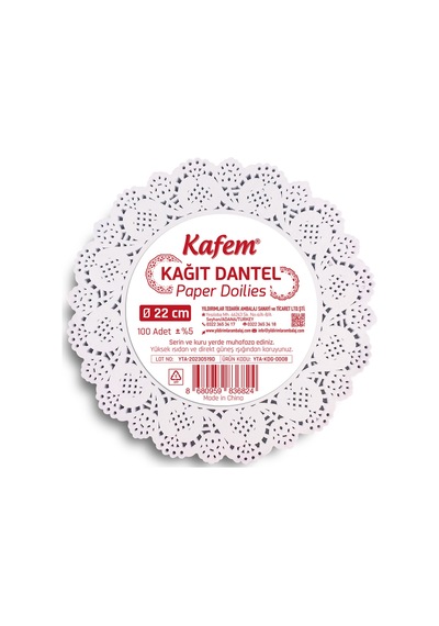 Kafem Dantel Kağıt 22 cm 100 Lü x 24 Paket