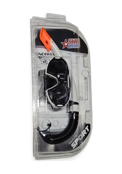 Çocuk Dalış Maskesi Ve Snorkel Seti - Star Diving - Beyaz Çok Renkli