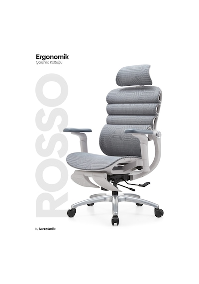 Rosso Ergonomik Çalışma Koltuğu - Gri