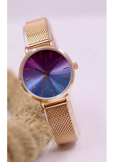 Rose Gold Hasır Kordonlu Şık Kadın Kol Saati Mls-1065