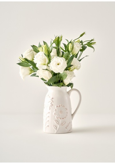 Bella Maison Daisy Seramik Vazo Beyaz 18x14x21 Cm Beyaz
