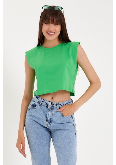 Kadın Regular Fit Crop Tişort Spr22tsk128 001