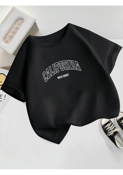 Uyguntarz Çocuk California Baskılıtasarım Tshirt Siyah