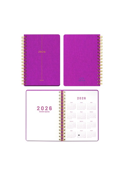 Melimelek 2026 Günlük Ajanda Pembe Bez Ciltli - Ceyda Düvenci Pembe