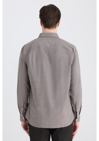 Twn Slim Fit Kahverengi Armürlü Gömlek 5ef02ee04259m Çok Renkli