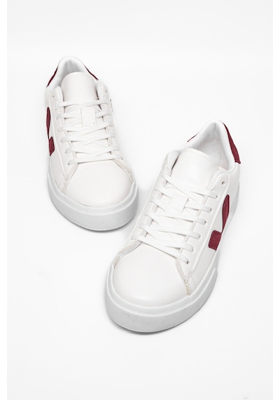 Tonny Black Kauçuk Taban Rahat Bağcıklı Sneaker Kadın Beyaz Bordo Sneaker Tbklc030 Beyaz - Bordo
