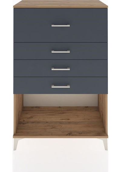 Hyperion Dolap 4 Çekmeceli 88x44x134 Çam-antrasit Atlas Çam