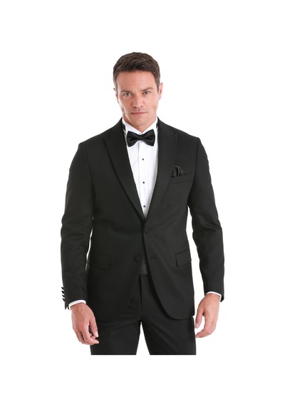 Hatemoğlu Siyah Slim Fit Desenli Çıkma Sivri Yaka Klasik Damatlık 33122125t004 991 Siyah