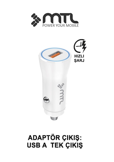 18w Qc 3.0 Hızlı Şarj Destekli Akım Korumalı Led Göstergeli Usb Araç Şarj Cihazı Mt 1812