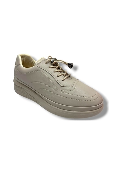 C-shoes 3428-26 Cilt Deri Anatomik Bağcıklı Kadın Comfort Ayakkabı 38-40 Bej