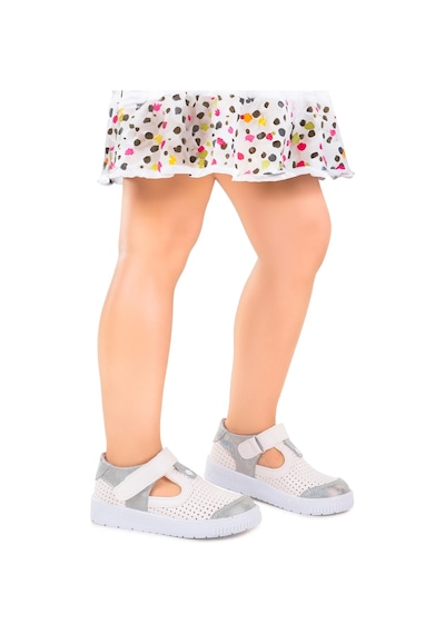 Kiko Kids Kız Çocuk Günlük Ayakkabı Arz 2324 Beyaz - Gümüş