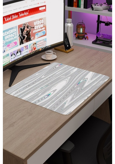 Glitch Kaymaz Dikişli Kauçuk Oyuncu Mousepad V5 - 48x40 Xl Gaming Mouse Pad Fare Altlığı