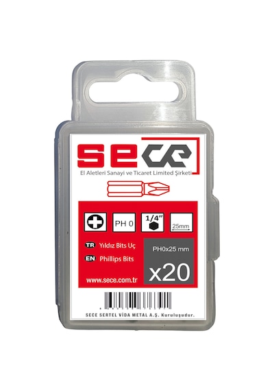 Sece 1/4'' Yıldız Bits Uç Ph0x25 Mm 20 Adet