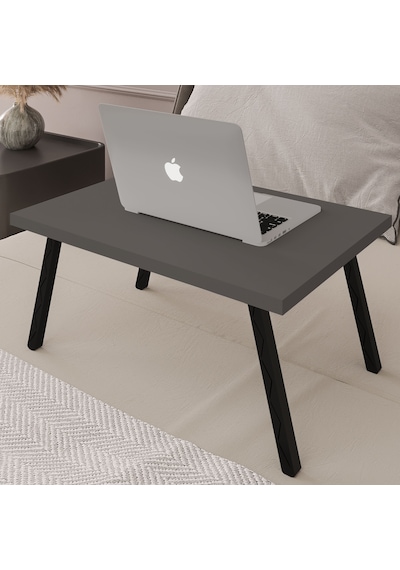 Asra Trend Katlanır Laptop Çalışma Masası LAPTOPMASA01 %100 MDF Yatak Sehpası Antrasit
