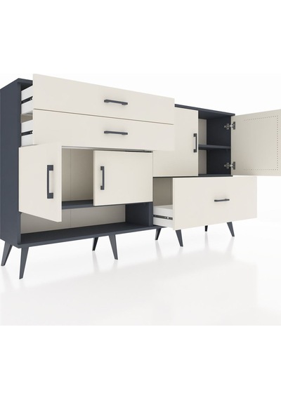 Arges Konsol 3 Raflı 3 Çekmeceli 4 Kapaklı 176x30x99 Antrasit-aytaşı Aytası/aytası - Antrasıt Arges Konsol 3 Raflı 3 Çekmeceli 4 Kapaklı 176x30x99 Antrasit-aytaşı Aytası/aytası - Antrasıt