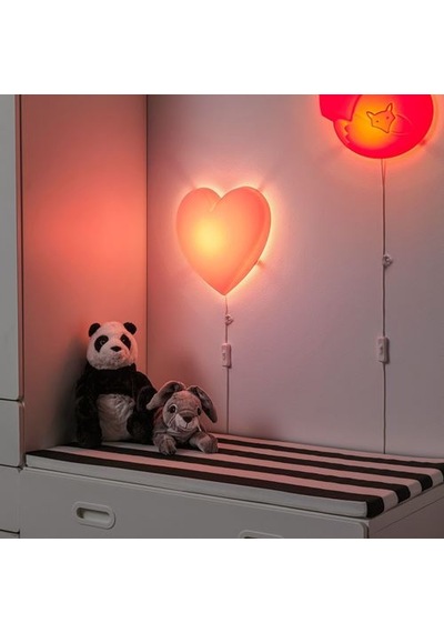 Ikea Upplyst Çocuk Duvar Lambası, Pembe, Led'li