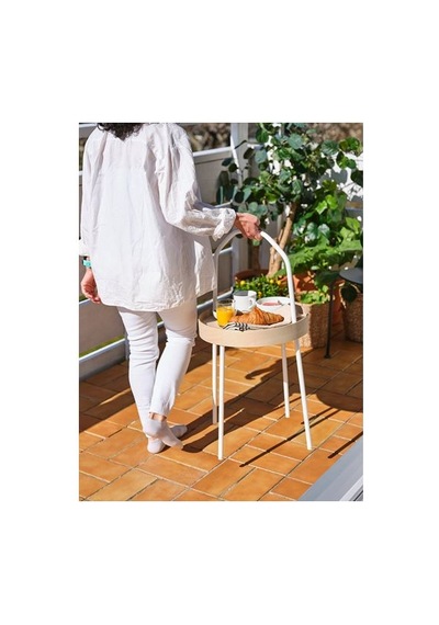 Ikea Burvık Yan Sehpa, Beyaz, 38 Cm