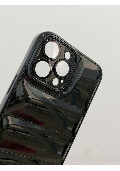 Pointtech Apple Uyumlu iPhone 11 Pro Max Puffer Silikon Kılıf Kamera Koruma Lens Koruma Parlak Telefon Kılıfı