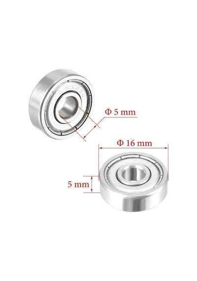 Dünya Magnet Metal Mühürlü Çok Amaçlı Bilye Rulman - 5x16x5 Ölçülerinde 20 Adet 625zz Rulman