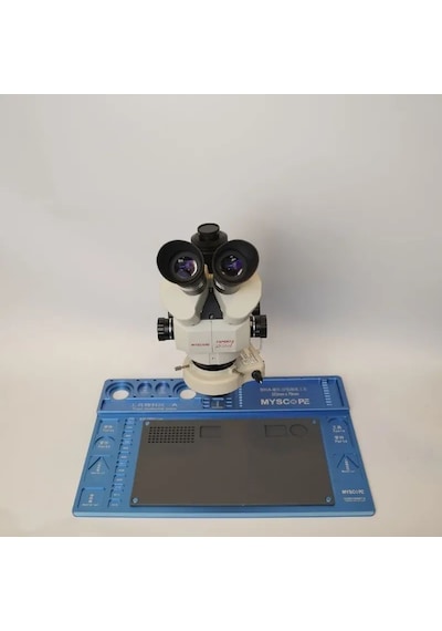 Myscope Td-7s Kamera Yuvalı Profesyonel Trioküler Beyaz Kafa Tamir Mikroskobu Geniş Mavi Çalışma Tablası My-7s