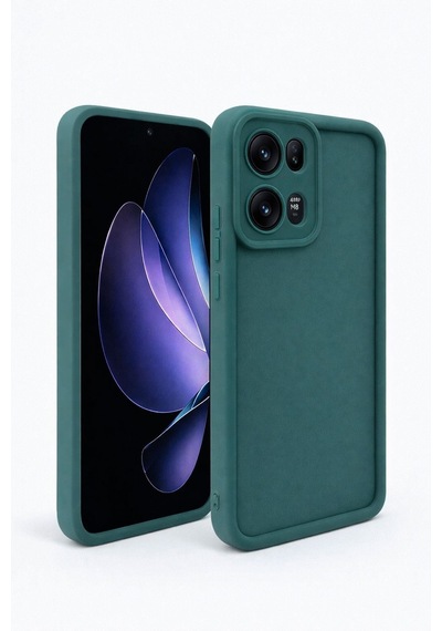 Oppo Reno 13 Pro Uyumlu Kamera Çıkıntılı Mat Silikon Telefon Kılıfı Yeşil