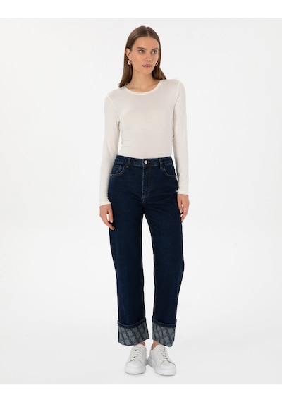 Pierre Cardin Kadın Koyu İndigo Pantolon Jean 50314121-vr089 Koyu İndigo