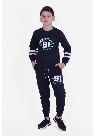 Fyk Kids Yuvarlak Yaka 3'lü Erkek Çocuk Eşofman Takımı Çok Renkli