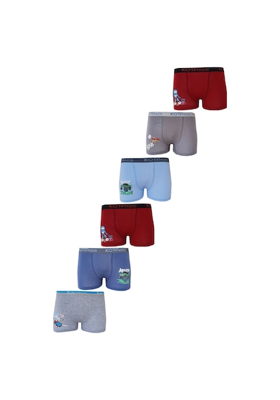 Kota 6lı Erkek Çocuk Renkli  Baskılı Boxer Külot 1005
