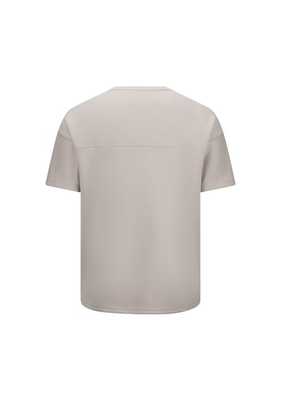 Hatemoğlu Bej Regular Fit Bisiklet Yaka Oversize Tişört Bej - Lacivert