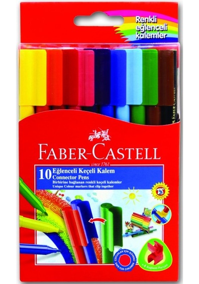 Faber Castell Keçeli Kalem 10 Renk Eğlenceli Keçeli Kalem 10'Lu