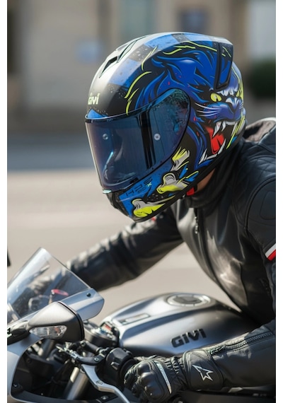Gıvı 50.x Wıld Mat Mavi  1 Renkli 1 Şeffaf Vizörlü Motosiklet Kask Lacivert Vizör + Şeffaf
