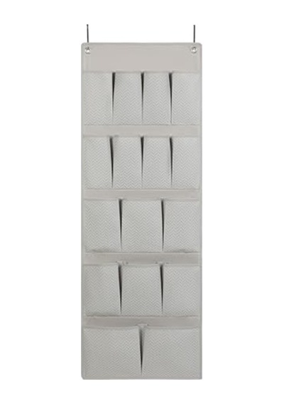 Ocean Home Textile 16 Gözlü Gri Balıksırtı Kapı Arkası Düzenleyici 45 X 125 Cm Açık Bej