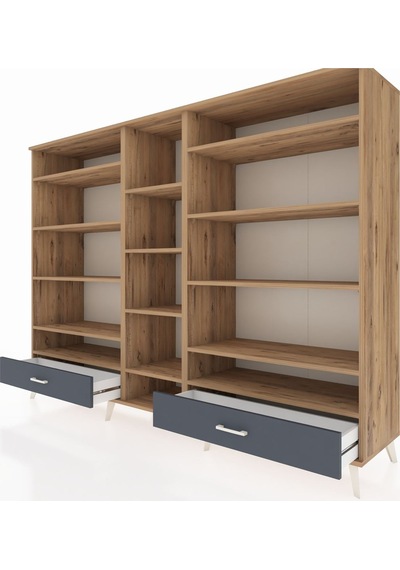 Hyperion Dolap 14 Raflı 2 Çekmeceli 220x44x163 Çam-çam/antrasit Çam-çam/antrasit Hyperion Dolap 14 Raflı 2 Çekmeceli 220x44x163 Çam-çam/antrasit Çam-çam/antrasit
