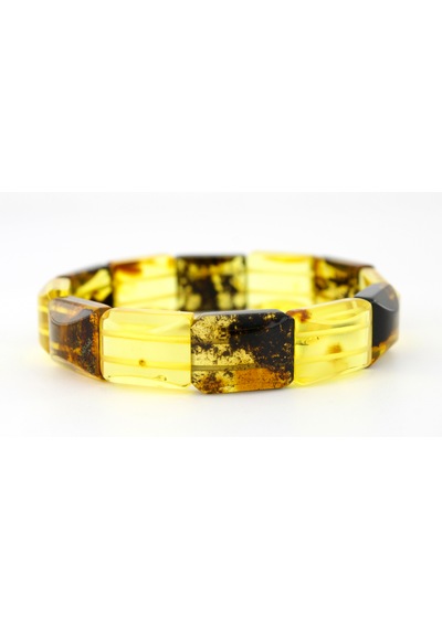 Kehribar Bileklik Fosilli Roleks Özel Tasarım Ambergold Blk23-52 Çok Renkli