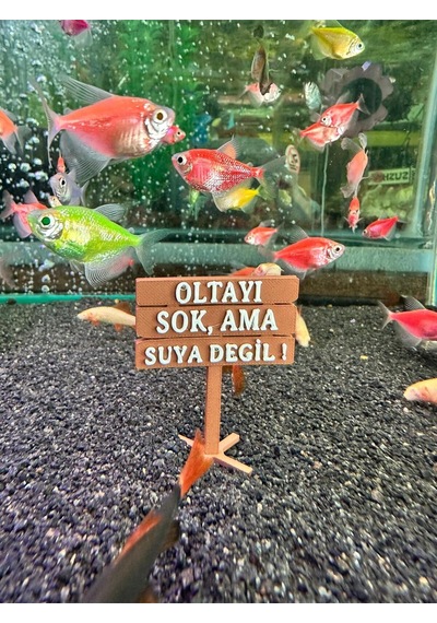 Akvaryum Tabela Dekoru Oltayı Sok Ama Suya Değil 6x5 Cm Suya Batan Model Tbl-65-slogan, One Size