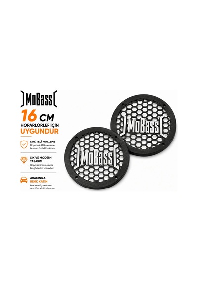 Mobass 16cm Hoparlör Kapağı - Mobass Logolu Kaliteli Plastik Midrange Hoparlör Kapak 16 Cm - 2 Adet