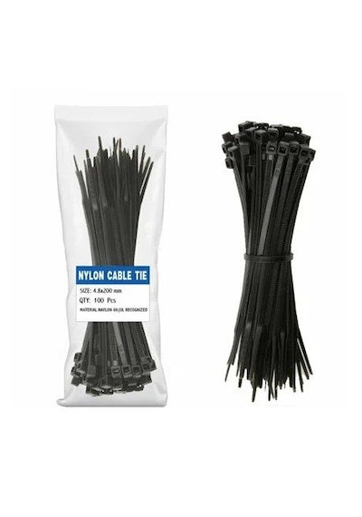 Siyah Cırt Plastik Kelepçe 20 Cm Kablo Bağı - 3.6 200mm 100 Adet