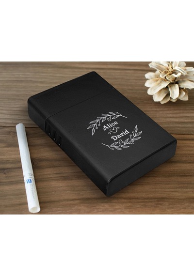 Bk Gift Kişiye Özel İsimli Siyah Metal Sigara Tabakası -5