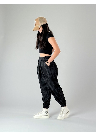 Cocopelli Dragon Desenli Kadın Jogger Pantolon Coc1008 Desenli