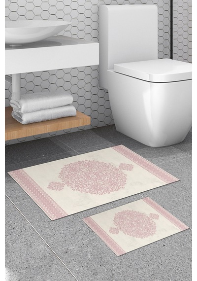 Alanur Trend Kaymaz Taban Dijital Banyo Takımı Krem Pudra