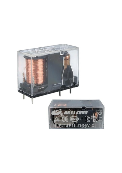 5 Volt Şeffaf 5 Bacak 10a Tek Kontak Röle Hls14f1l-dc5v-c