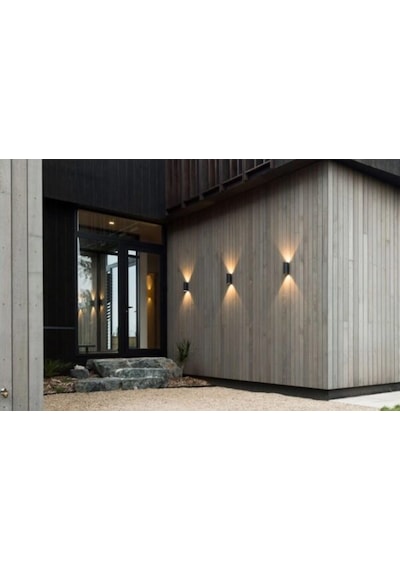 Çift Yönlü 14 Watt Led Ampullü Aplik Siyah