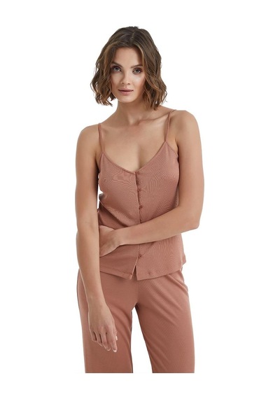 Blackspade Kadın İnce Askılı Kahverengi Pijama Takımı C0t4n3o15- 001