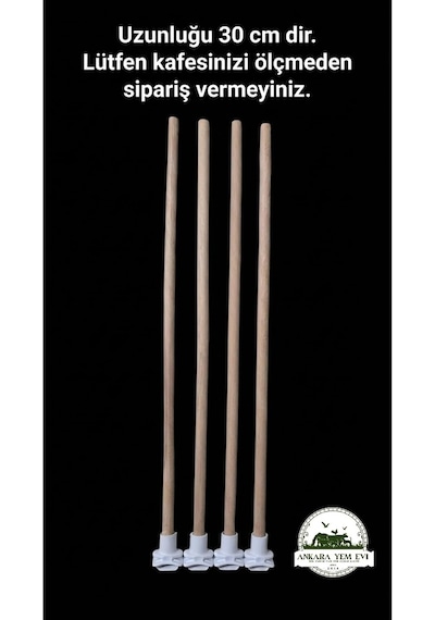 Plastik Başlıklı Kuş Tüneği, 30 Cm, 6 Adet