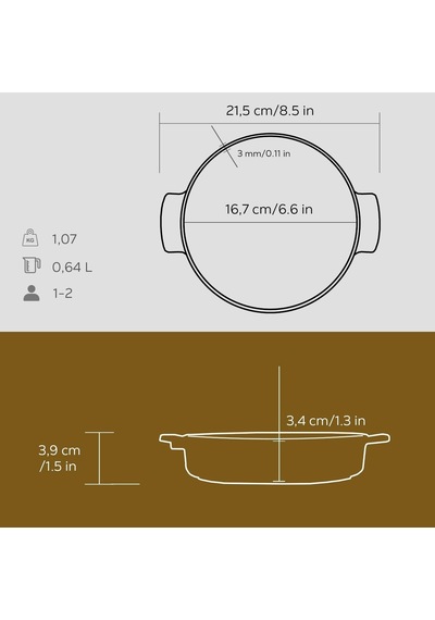 Döküm Güveç Kabı, 17 Cm Çok Renkli